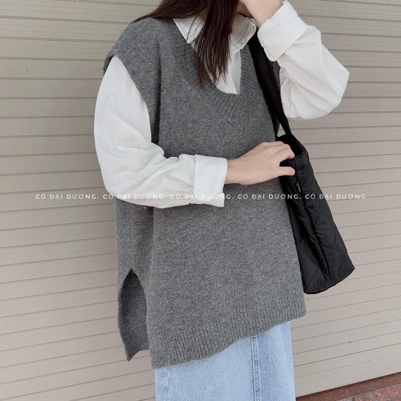 Áo gile len trơn A01