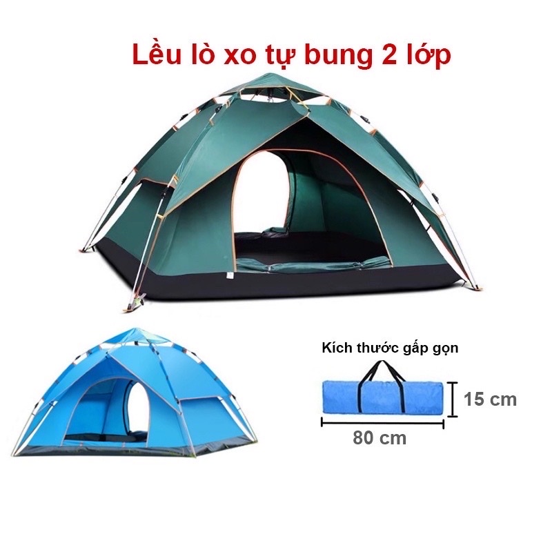 Lều cắm trại tự bung, lều phượt du lịch, picnic dành cho 3-4 người, chống nước, tia bức xạ, thông gió 2 chiều 1634SP