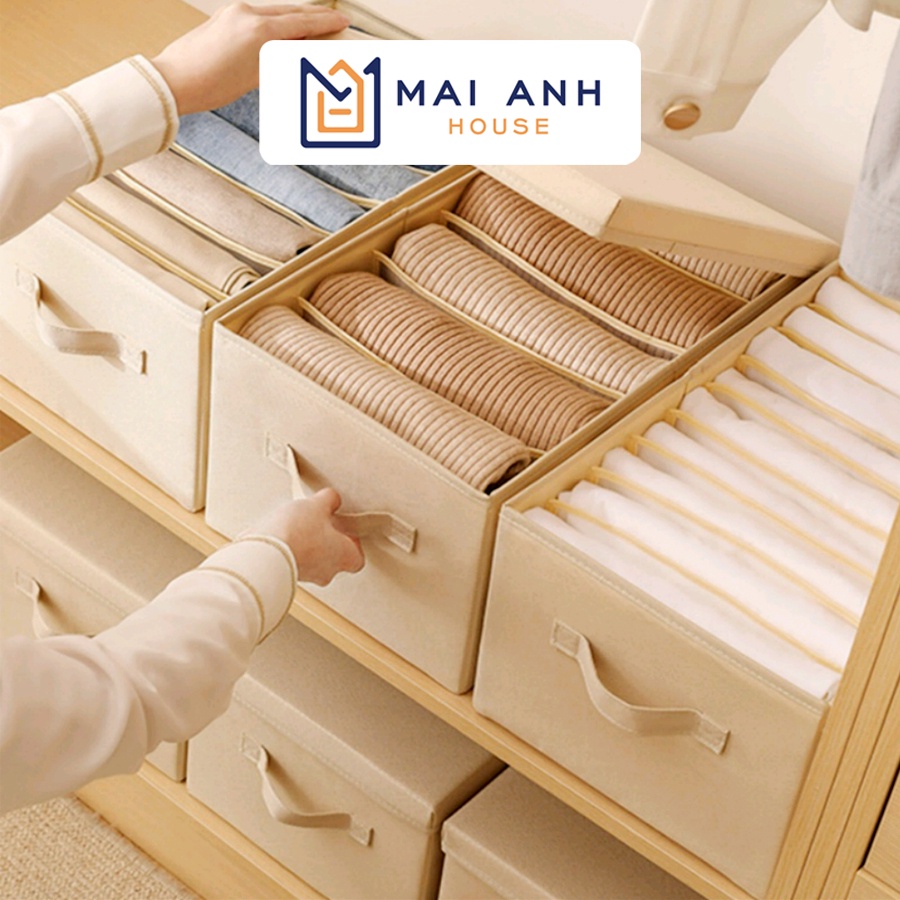 Hộp vải chia ngăn đựng quần áo ngăn nắp tiện ích Mai Anh House