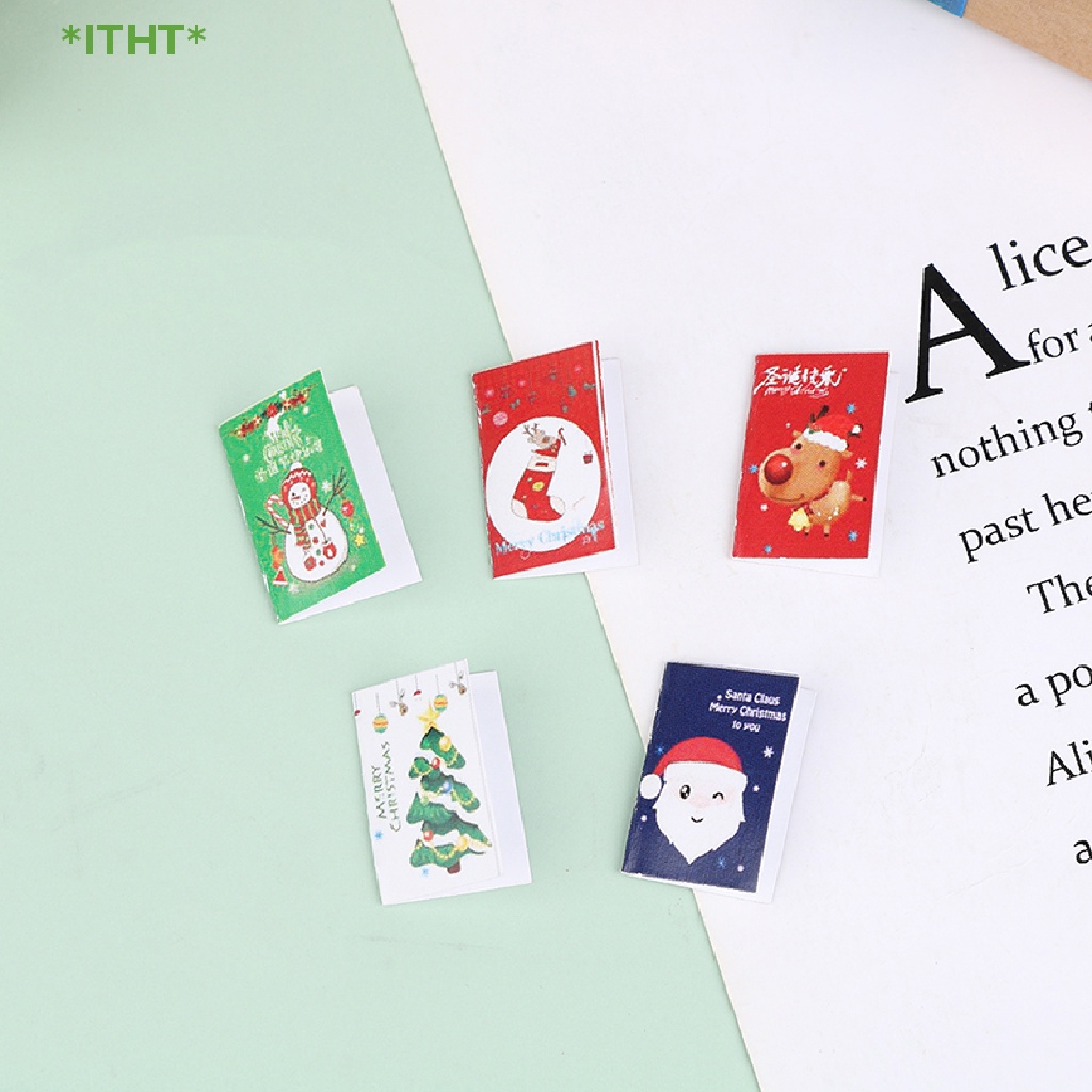 Bộ 5 Thiệp Giáng Sinh Mini 1: 12 Trang Trí Nhà Búp Bê Mới