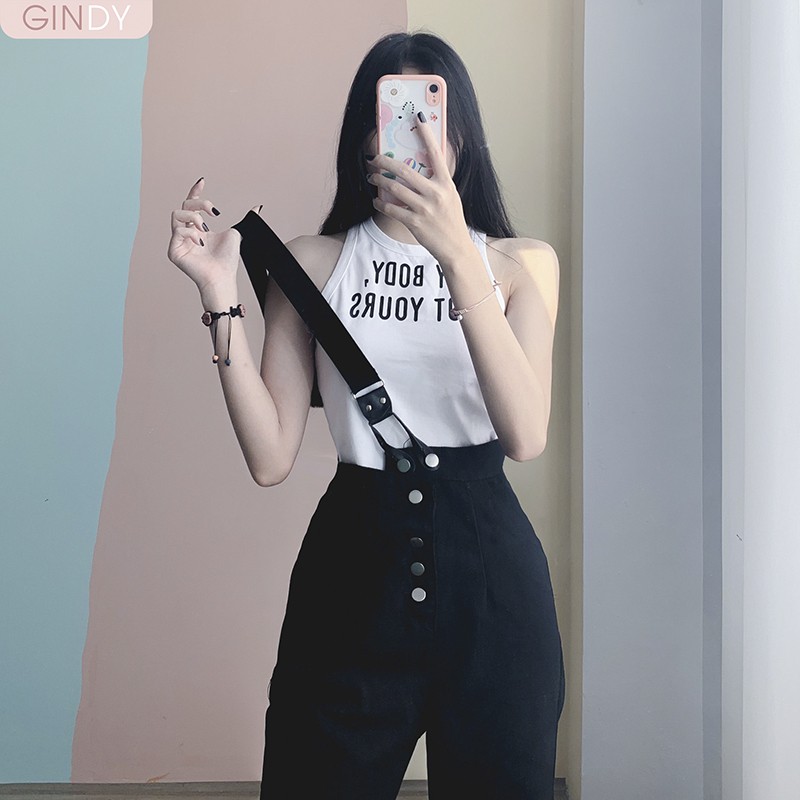 Yếm quần GINDY dáng baggy chất vải kaki dây chéo thời trang năng động Q20048 Q20009 | BigBuy360 - bigbuy360.vn