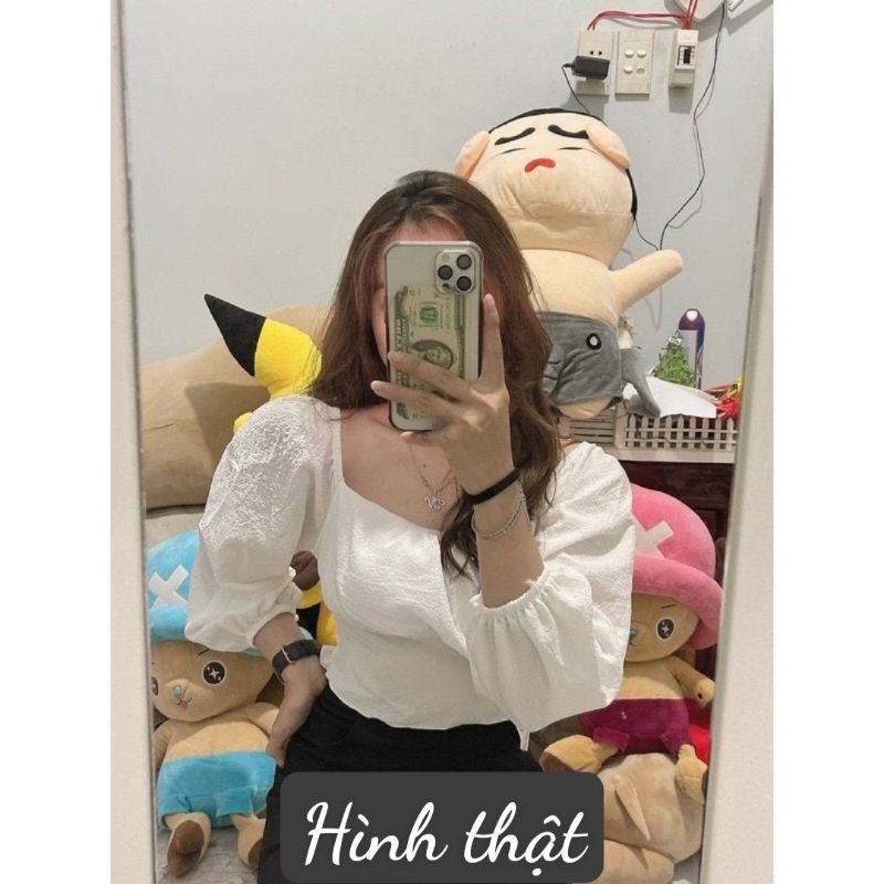 ÁO KIỂU TIỂU THƯ TAY PHÔNG CỘT NƠ CÓ MÚT CHẤT VOAN XỐP XỊN