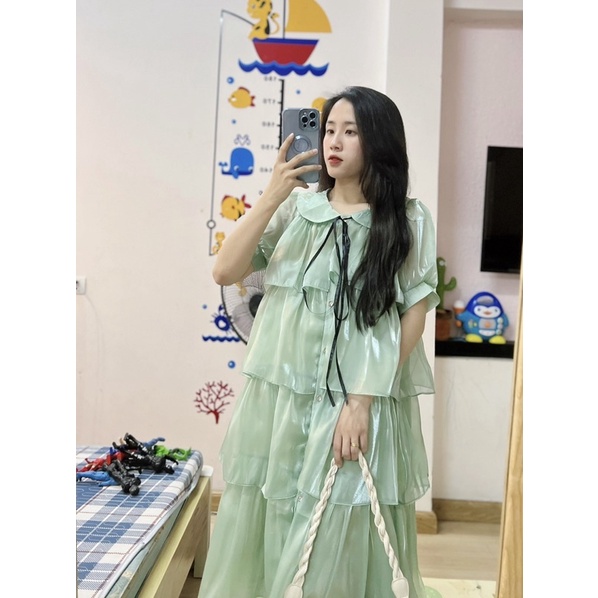 Váy tơ tầng 2 lớp