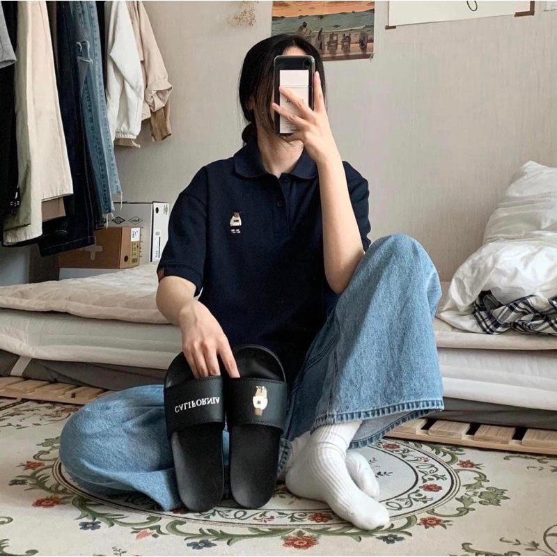 [HÀNG MỚI VỀ] ÁO POLO GẤU WHO.AU CHÍNH HÃNG - ÁO THUN CÓ CỔ ẢNH THÊU 3D - UNISEX NAM NỮ - WHHAC2414U