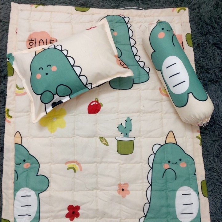 Bộ chăn gối cho bé đi học mầm non có ruột gối 0-5 tuổi Chất Cotton 100% Mềm Mại Thoáng Mát, Thấm Hút Mồ Hôi Tốt