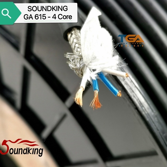 Dây tín hiệu Audio, Microphone chính hãng SOUNDKING 4 Lõi GA 615 . Báo giá 1M