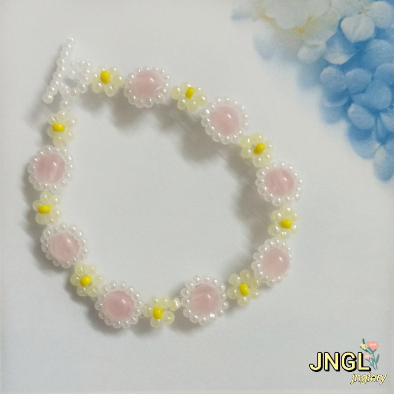 Vòng tay hạt cườm handmade kết cườm hạt đá nhiều màu