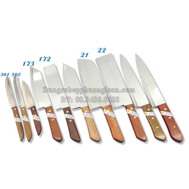 Dao KIWI Thái Lan 199 lưỡi dài 23cm, dao Kiwi Thái Lan cán nhựa đen, cán gỗ, cán nhựa vàng đầy đủ các size siêu sắc