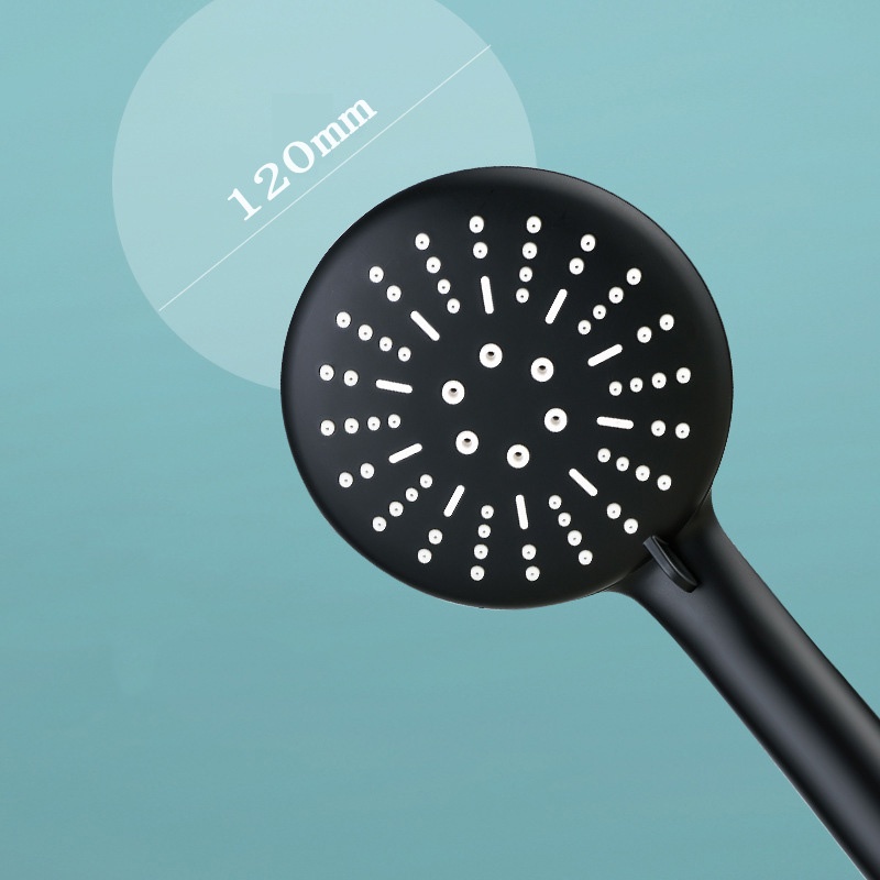 Vòi hoa sen nóng lạnh, bát sen mặt to 12cm nhựa ABS Màu Đen mặt xoay 3 chế độ nước- Dùng thay thế tay sen của bộ sen cây