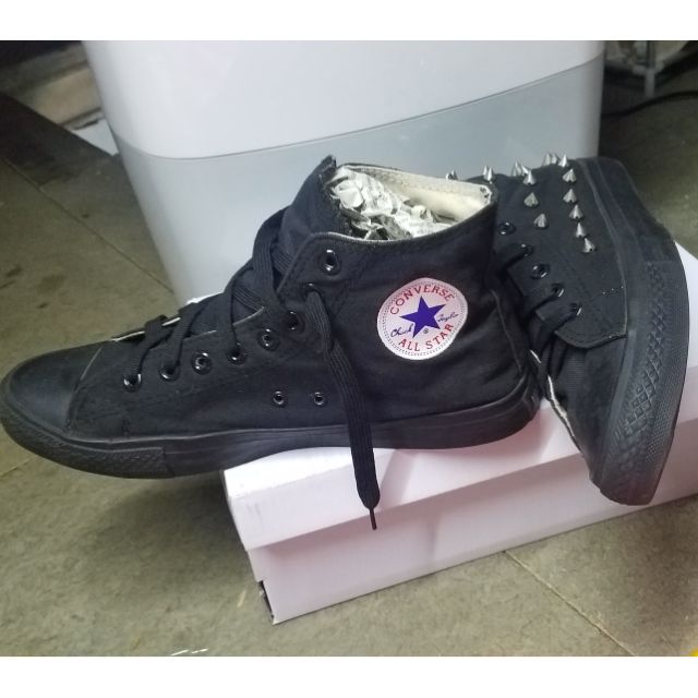 Converse đen cổ cao đính đinh 42/43