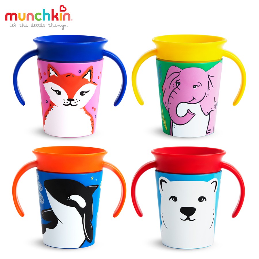 [CHUBBYSHOP] Cốc 360 độ Munchkin Deco chống đổ có tay cầm 177ml