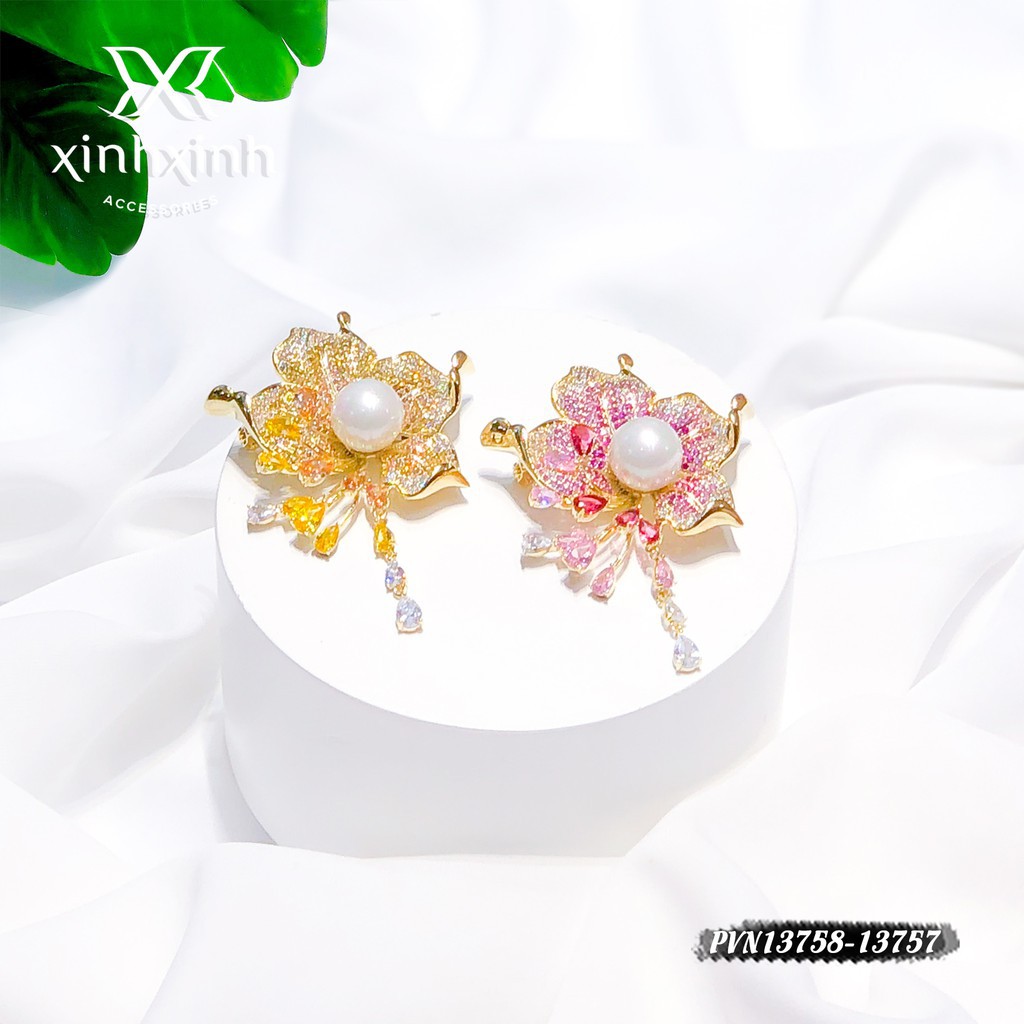 Tag cài áo cánh hoa thời trang đính hạt - Xinh Xinh Accessories