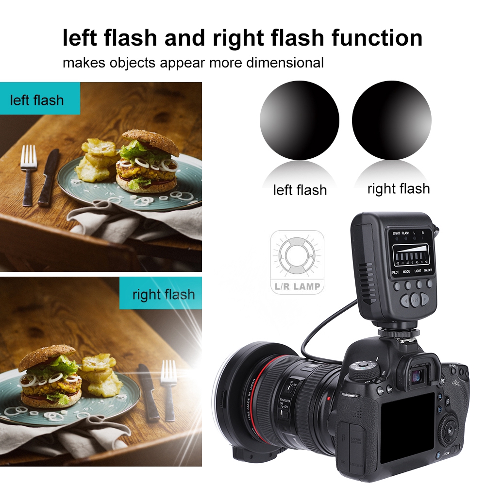 Vòng đèn bổ sung ánh sáng MEIKE FC-100 + điều khiển flash cho camera kèm phụ kiện