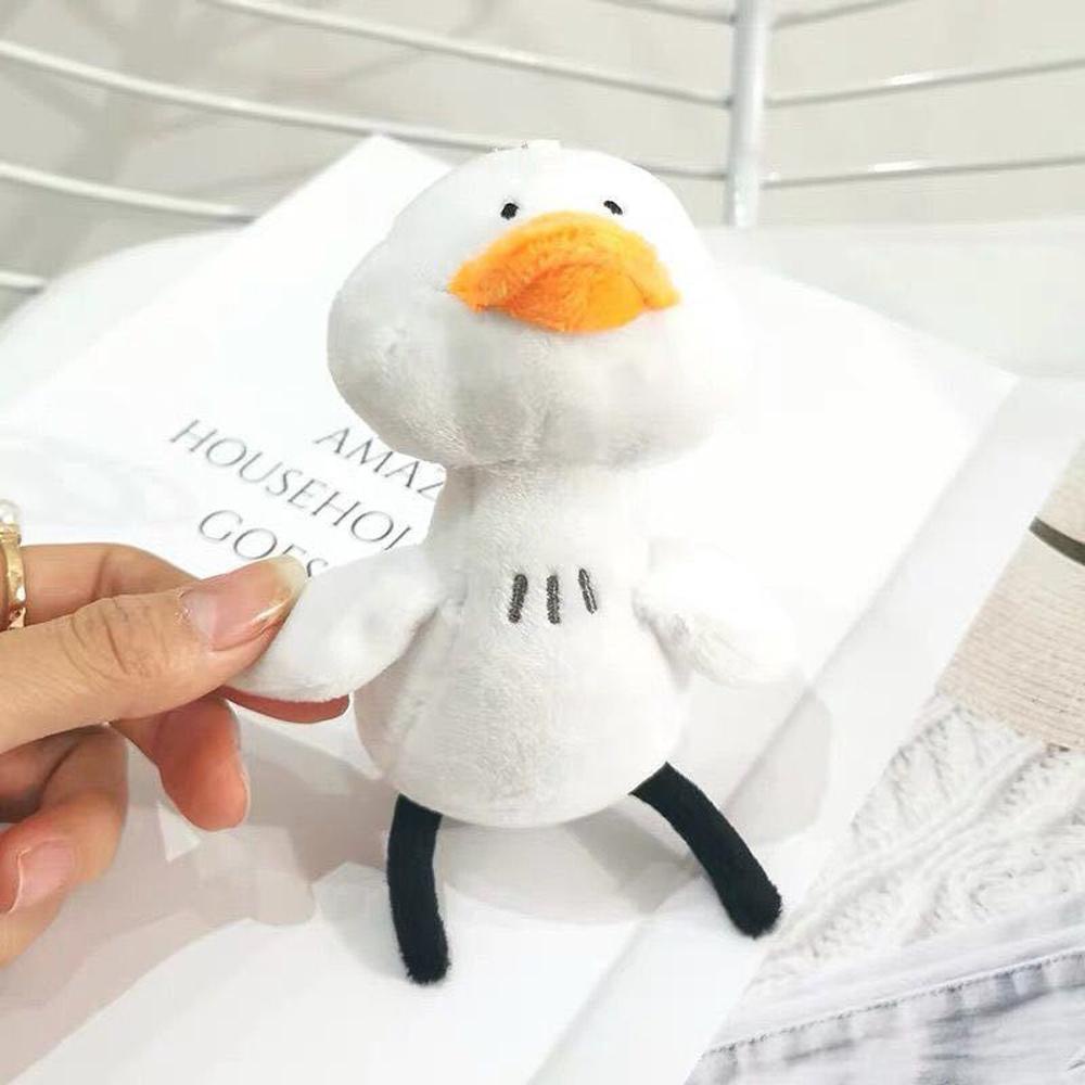 Móc Chìa Khóa Hình Vịt Con Nhồi Bông Dễ Thương Giá Đỡ