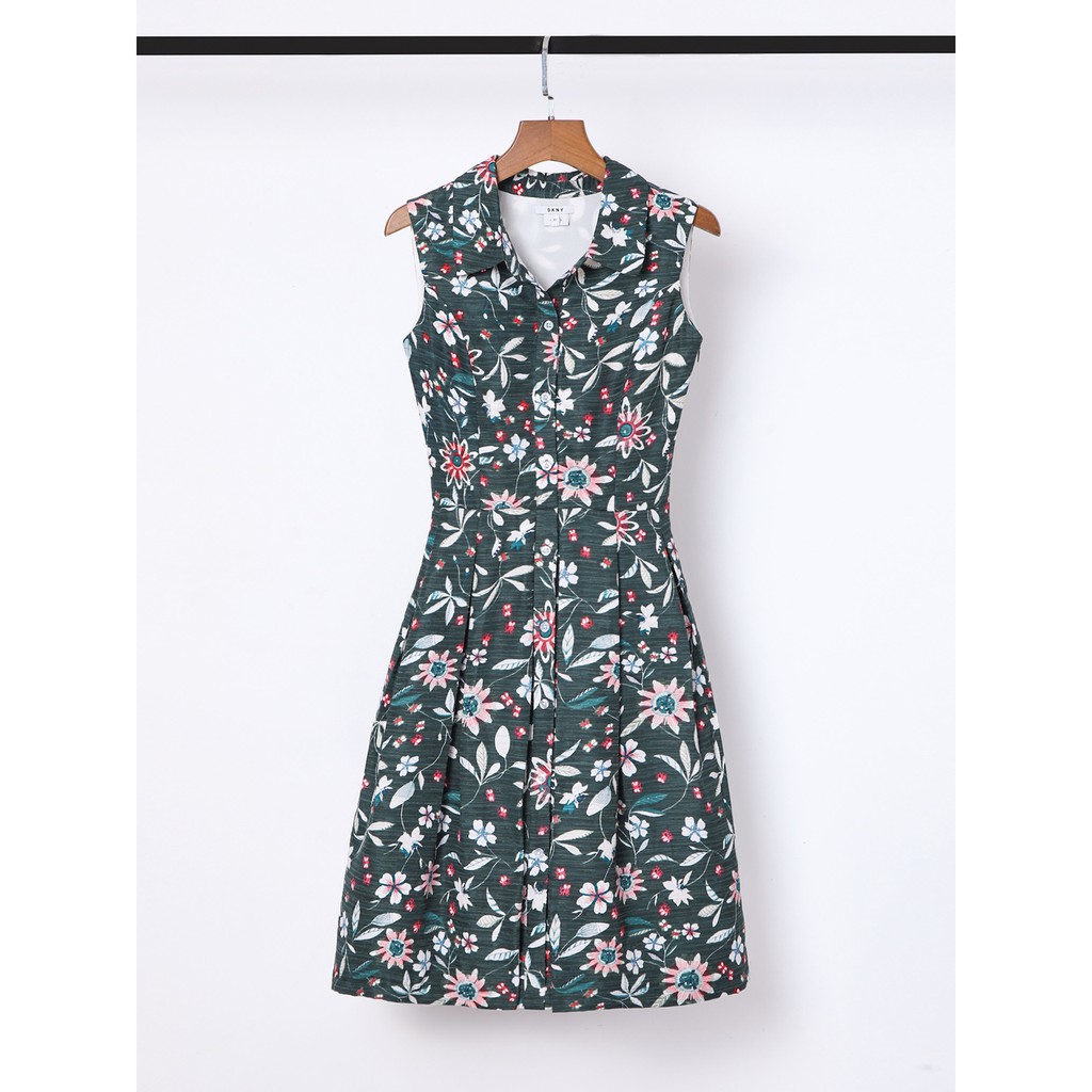 Đầm DKNY cổ sơmi dáng xòe