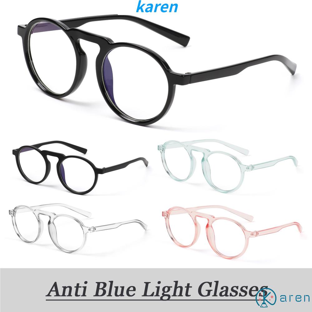 👗KAREN💍 Improve Comfort Radiation Protection Ultralight PC Frame Round Frame Transparent Anti Blue Ray Glasses