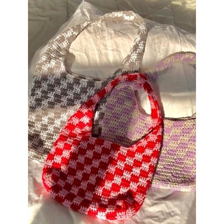 [ HANDMADE ] Crochet Checkered Bag - Túi móc caro