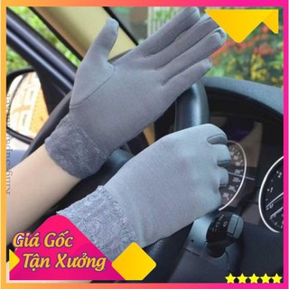 ♻️XẢ KHO♻️ Găng Tay Chống Nắng Cổ Tay Phối Ren Dành Cho Phái Đẹp - Găng Tay Thun Chống Nắng