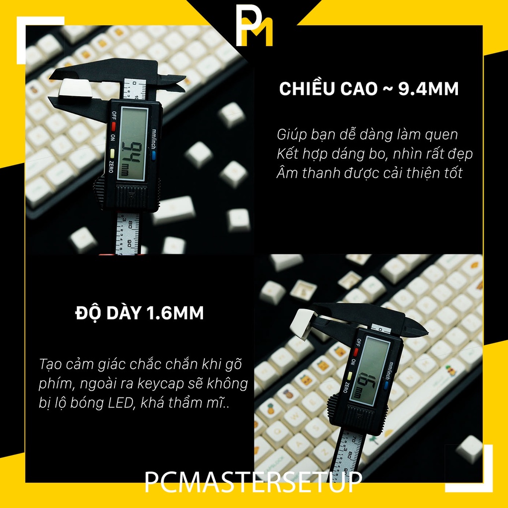 Nút Keycap xda pbt Dứa Pineapple có Box của PCmaster
