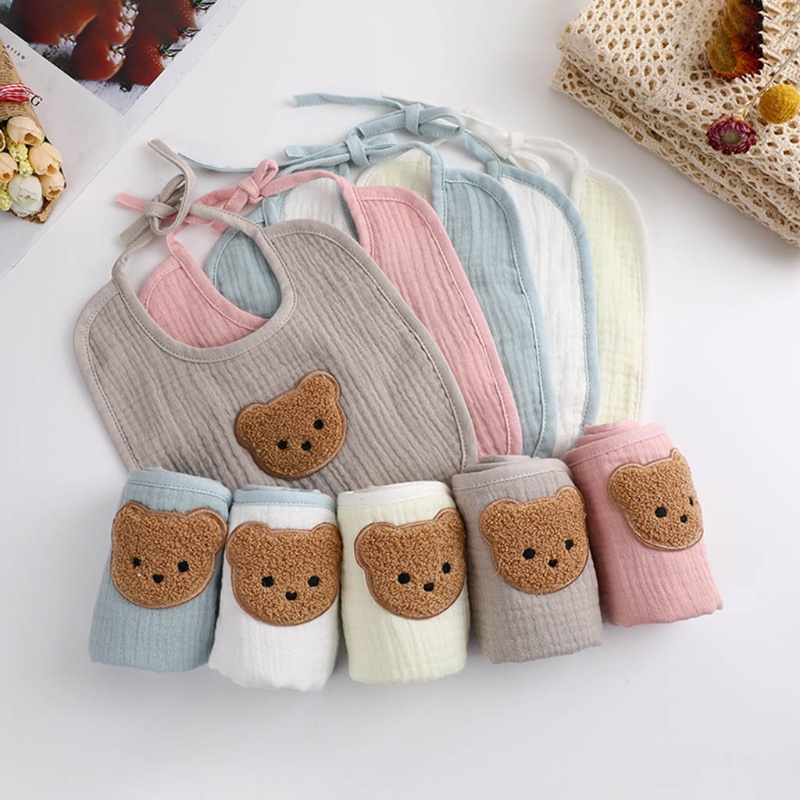 Bộ 2 Yếm Ăn Cotton Mềm Mại Dành Cho Bé Sơ Sinh Bandan