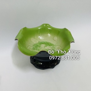 Bát thả hoa ban thần tài Bát tràng cao cấp men xanh ngọc rạn