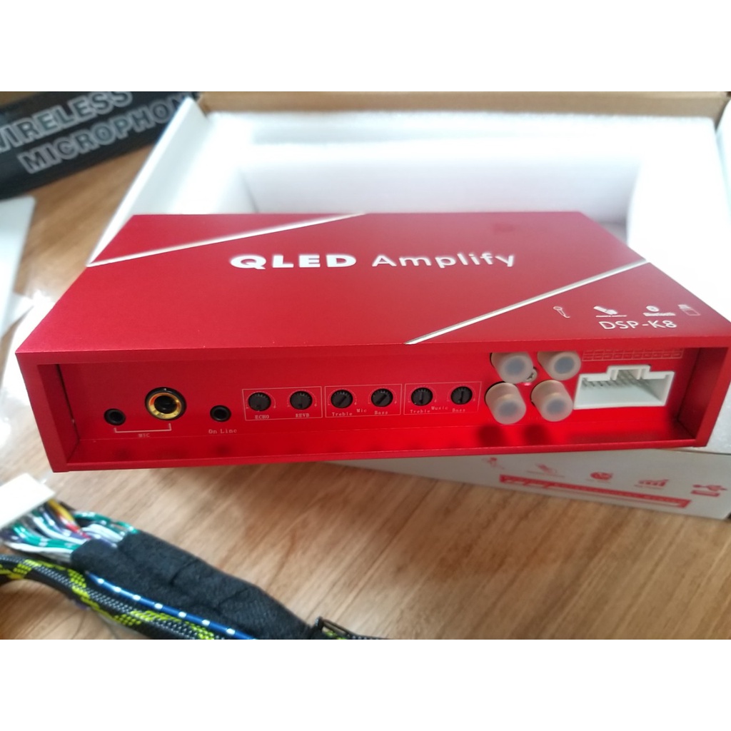 Bộ Amply DSP Kèm Mic Hát Karaoke Trên Xe Ô Tô Dùng Màn Hình Android Cắm Giắc Zin Không Phải Đấu Nối