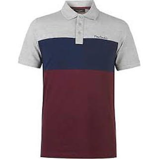 Áo thun polo Pierre Cardin xám xanh đỏ - Thời trang công sở Puka