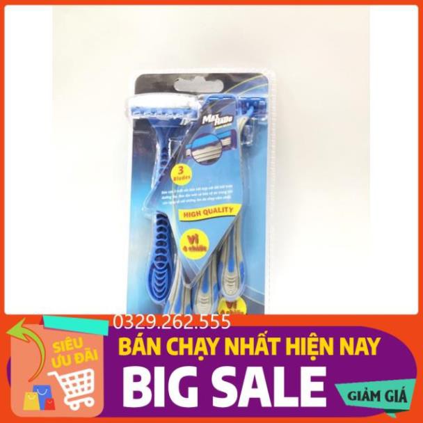 (FreeShip) Sale Bộ cạo râu 3 lưỡi cán liền cạo cực êm