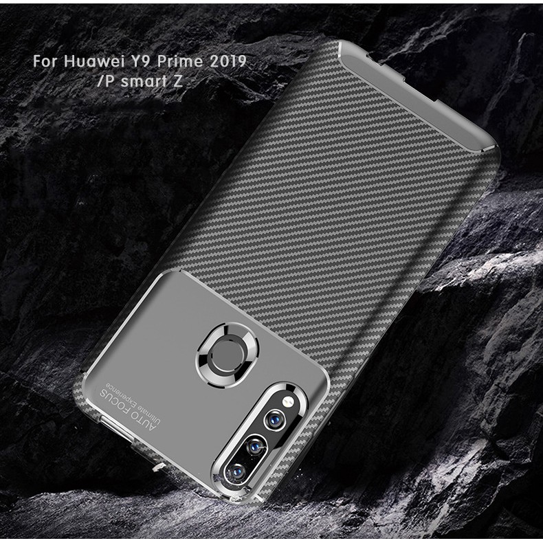 Ốp điện thoại sợi cacbon mềm mại cho Huawei Y9 Prime 2019