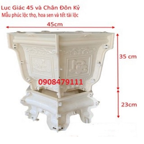 Khuôn Lục Giác 45 cao 35 và chân đôn quỳ cao 23cm ABS