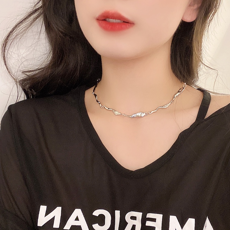 Vòng cổ Kim Loại Dáng Ngắn Phong Cách hip hop Mới