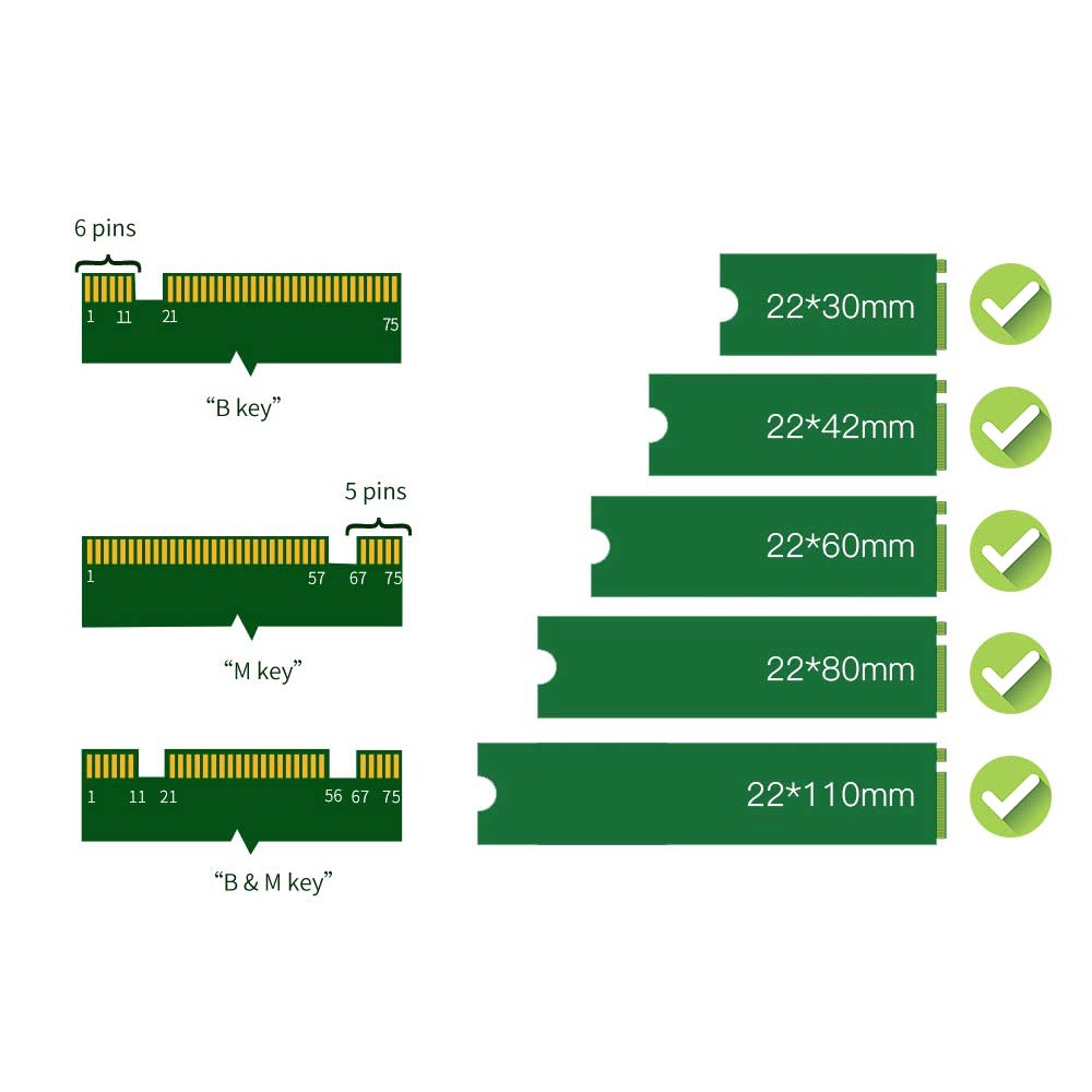 Card Mở Rộng M.2 Pcie Chuyển Đổi Pci-E 3.0 X4 Sang Sata / Pcie Nvme / Sata 22110 / 2280 / 2260 / 2240 / 2230 | BigBuy360 - bigbuy360.vn