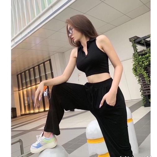 Áo phông, Áo thun croptop cổ đức sát nách PC934 - NhiNhi Shop