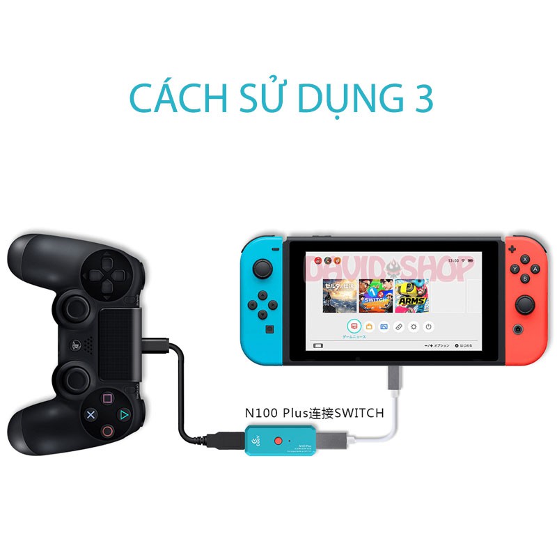 [Mã 253ELSALE hoàn 7% đơn 300K] USB Adapter Coov N100 Plus kết nối hầu hết tay cầm cho Nintendo Switch, PC