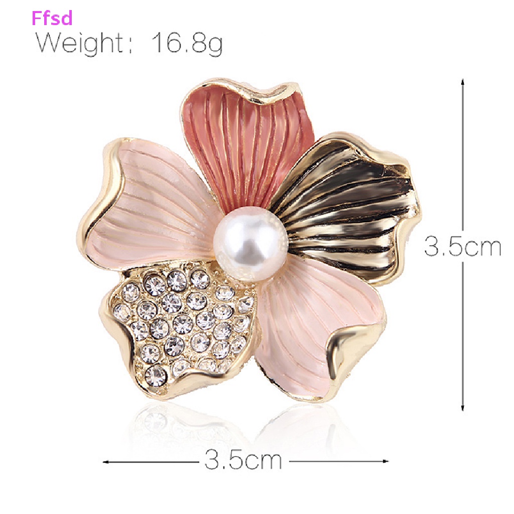 {Ffsd} Ghim Cài Áo Hình Hoa Đính Đá Pha Lê / Ngọc Trai Thời Trang Chống Lộ Hàng Dành Cho Bạn Nữ * Giảm Giá