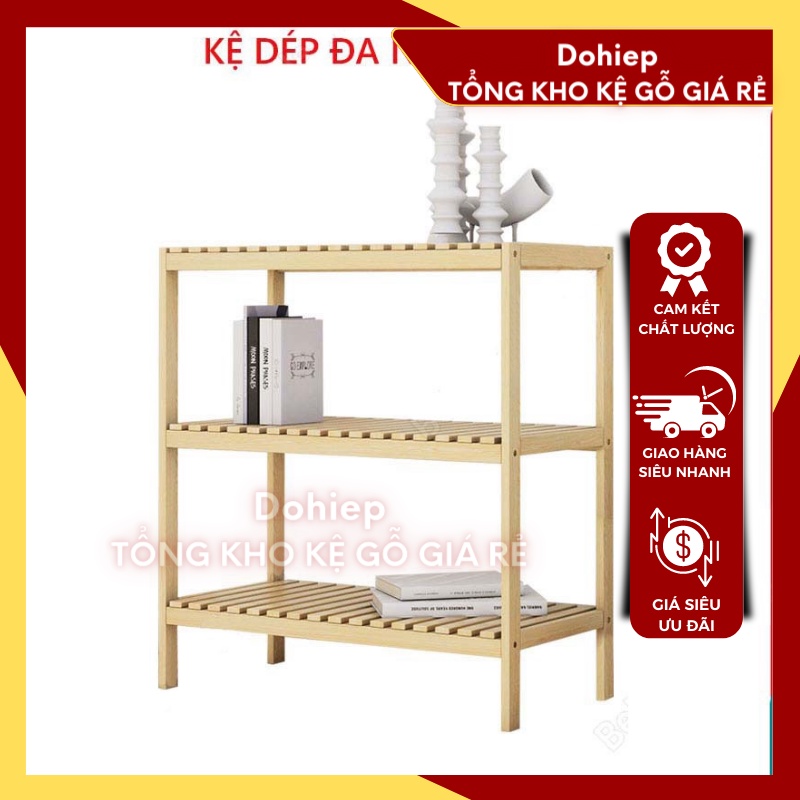 Kệ giầy dép, Kệ đa năng 3 tầng gỗ thông nhập khẩu, Trang trí decor đẹp mắt
