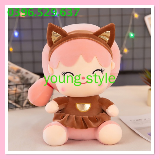Gấu bông teddy cô gái cosplay mèo, gấu nhồi bông cô gái cosplay mèo siêu dễ thương Size 25cm và 45 cm
