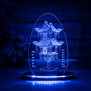 Mô Hình Đèn Led 3D Chùa Một Cột