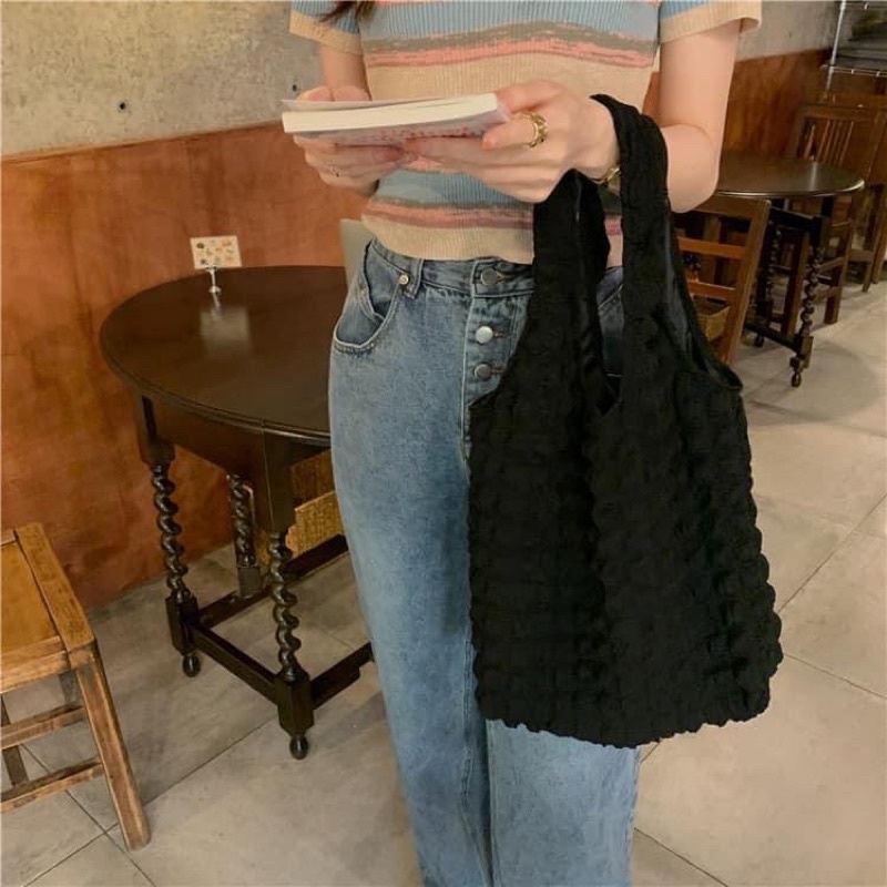 [ẢNH THẬT] Túi Tote xốp ô vuông Ulzzang Bigsize 3 màu FREESHIP Túi đeo vai Tote có lớp lót hàng đẹp | BigBuy360 - bigbuy360.vn