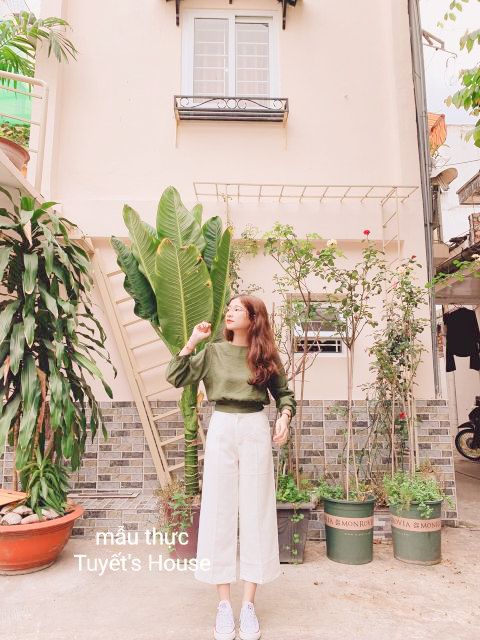 ÁO CROPTOP EVELYN TOP VERSION 2 CỘT NƠ LƯNG TAY DÀI Siêu Xin