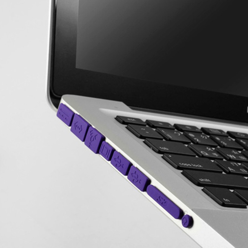 Bộ 13 nút bịt cổng laptop chống bụi bằng silicon nhiều màu đa năng