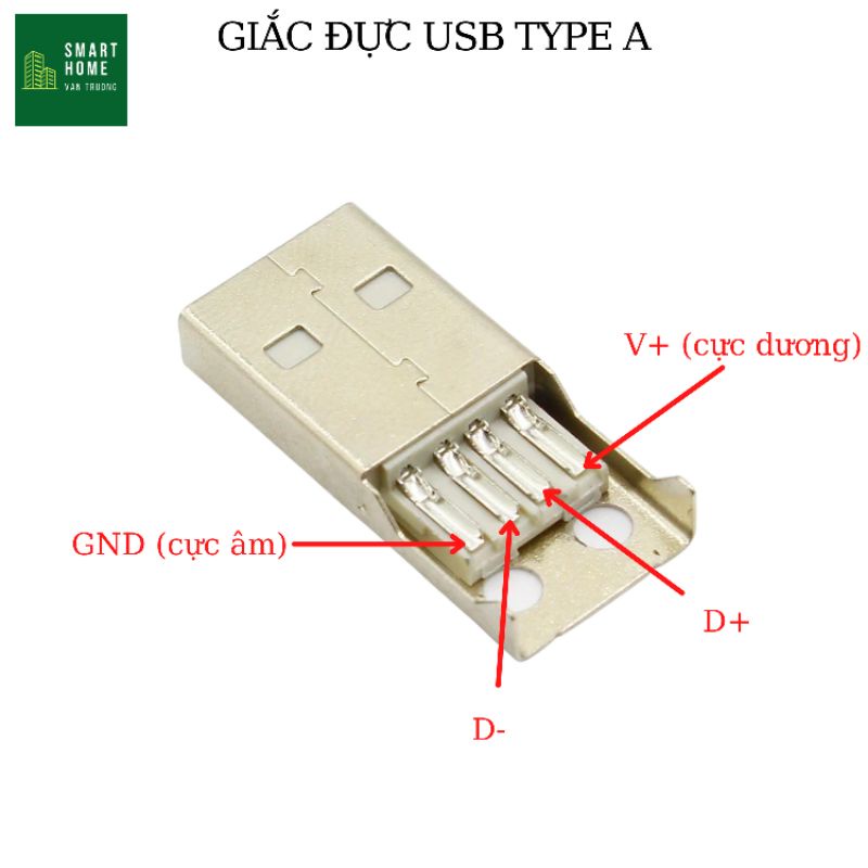 Jack đực USB type A chế cáp sạc