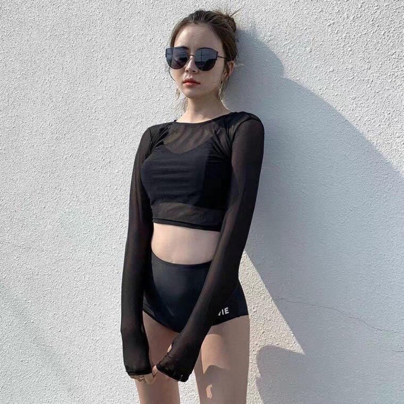 Bikini/bộ bơi 2 mảnh năng động kèm áo lưới style đi biển cá tính hè 2023 M03