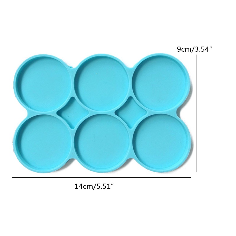 Bộ 6 Khuôn Silicone Làm Đế Lót Ly Hình Tròn Lớn Đa Năng Chống Dính Tiện Dụng