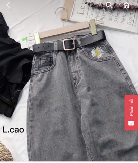 🍁Baggy Jeans Thêu Bông Cúc