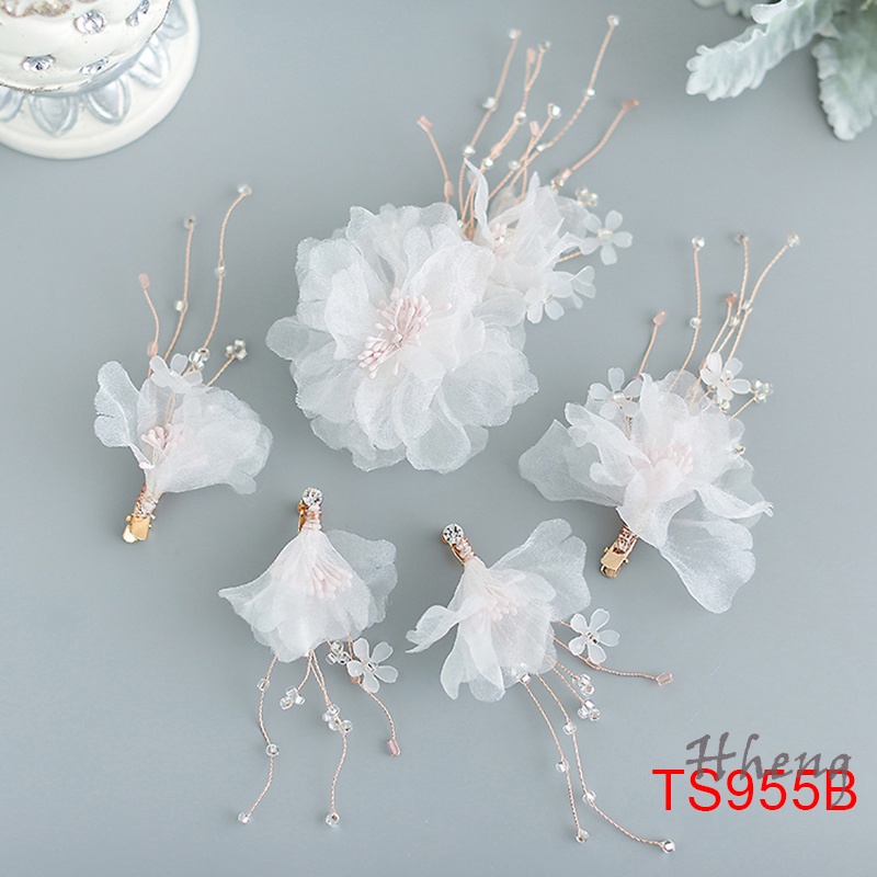 YADORNOS Kẹp Tóc Hợp Kim Đính Hoa Xinh Xắn Cho Cô Dâu