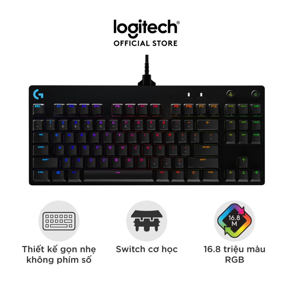 Bàn phím cơ gaming Logitech G PRO X - Switch GX Blue (GX Cl thumbnail