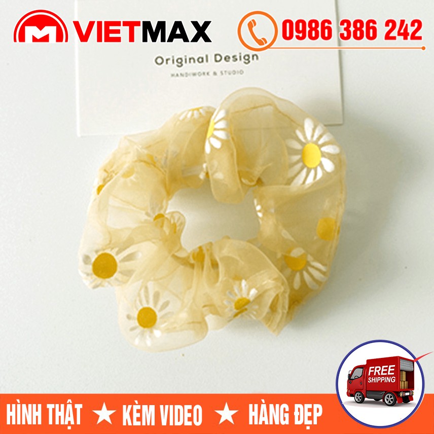 [MUA GIÁ SỈ] Dây Buộc Tóc Scunchies Vải Hoa Cúc - Cột Tóc Vải Hoa Cúc Thời Trang Loại Đẹp