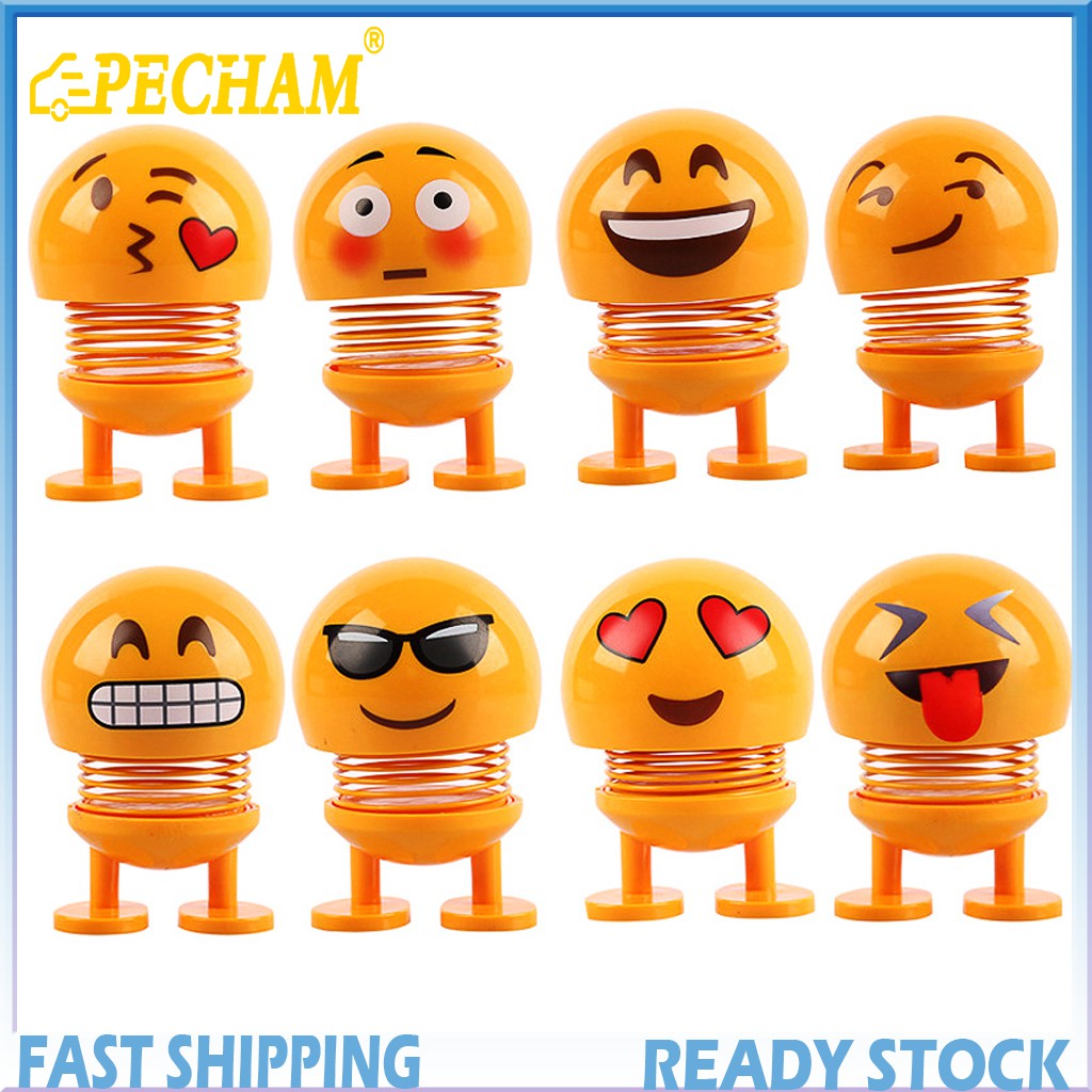 Đồ chơi búp bê đầu lắc emoji vui nhộn PECHAM dành cho trang trí nội thất ô tô