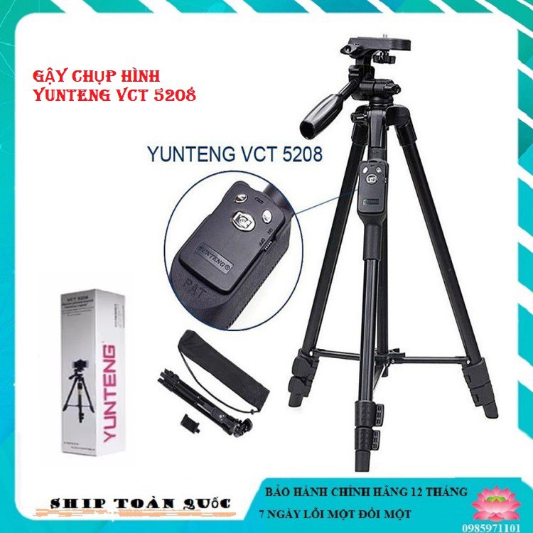 Gậy Tripod 3 Chân Yunteng VCT-5208 - gậy chụp hình ảnh 3 chân - chụp hình dành cho cả nhà